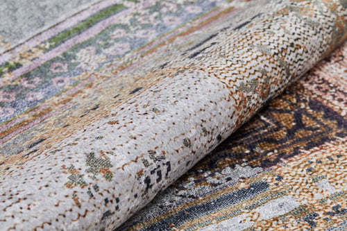 Brown Patchwork Rug - Digital Print Area Rug | Non Slip, Washable Carpet