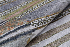 Grey Striped Area Rug - Digital Print Carpet | Non Slip, Antibacterial, Washable Floor Covering