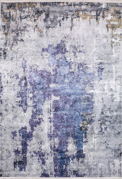 Modern Area Rug | Blue Digital Print Carpet - Non Slip, Antibacterial Floor Mat