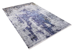 Modern Area Rug | Blue Digital Print Carpet - Non Slip, Antibacterial Floor Mat