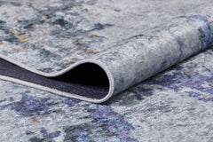 Modern Area Rug | Blue Digital Print Carpet - Non Slip, Antibacterial Floor Mat