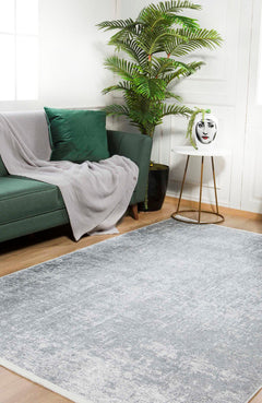 Modern Area Rug | Grey Digital Print Non Slip Washable Carpet For Living Room
