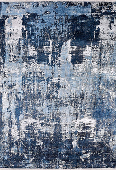 Modern Digital Area Rug – Blue Non Slip Antibacterial Carpet for Living Room