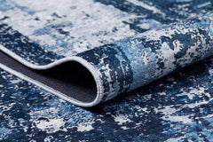 Modern Digital Area Rug – Blue Non Slip Antibacterial Carpet for Living Room