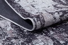 Modern Area Rug – Grey Digital Print Rug | Non Slip Washable Living Room Carpet