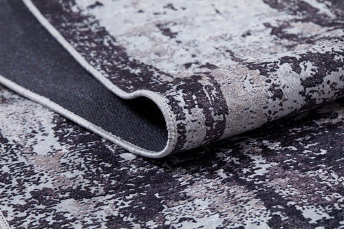 Modern Area Rug – Grey Digital Print Rug | Non Slip Washable Living Room Carpet