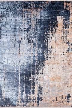 Modern Area Rug – Blue Digital Print Non Slip Antibacterial Carpet for Living Room