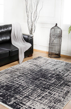 Modern Digital Area Rug – Grey Non Slip Antibacterial Carpet for Living Room