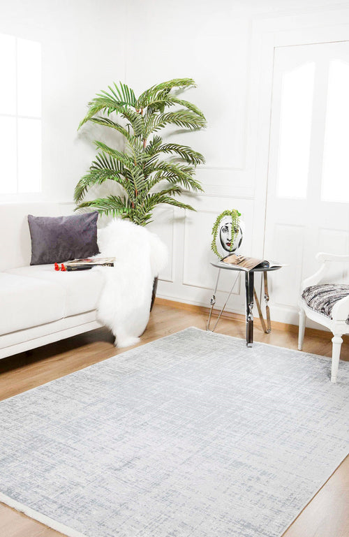 Modern Area Rug – Grey Digital Print Carpet | Non Slip, Antibacterial, Washable