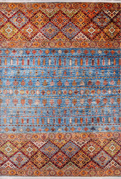 Orange Geometric Rug - Digital Print Area Rug, Non Slip Antibacterial Carpet