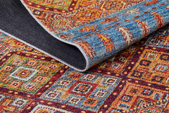 Orange Geometric Rug - Digital Print Area Rug, Non Slip Antibacterial Carpet