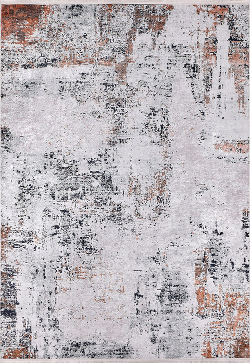 Modern Digital Print Rug - Grey Area Rug with Non Slip, Antibacterial Design