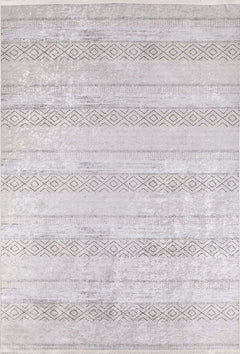 Grey Geometric Area Rug - Modern Digital Print Rug, Non Slip & Antibacterial Carpet