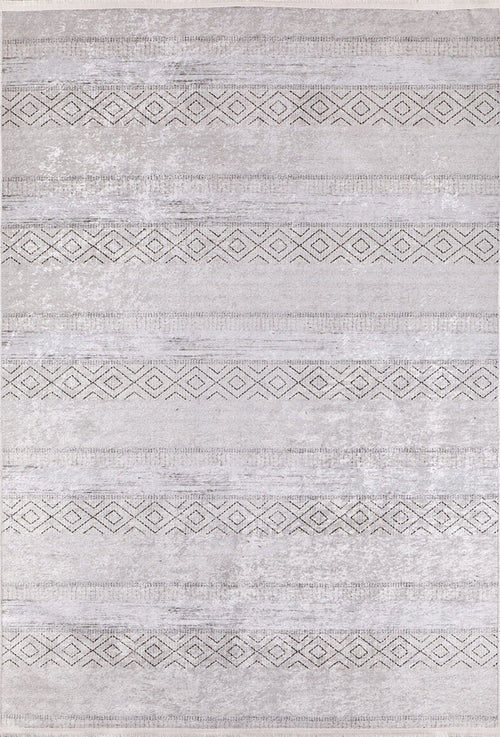 Grey Geometric Area Rug - Modern Digital Print Rug, Non Slip & Antibacterial Carpet