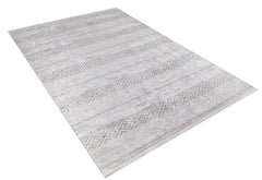 Grey Geometric Area Rug - Modern Digital Print Rug, Non Slip & Antibacterial Carpet