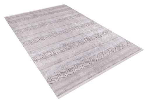 Beige Striped Area Rug - Digital Print Rug, Non Slip Antibacterial Floor Carpet