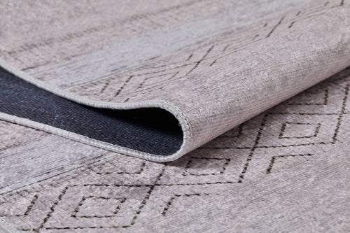 Beige Striped Area Rug - Digital Print Rug, Non Slip Antibacterial Floor Carpet