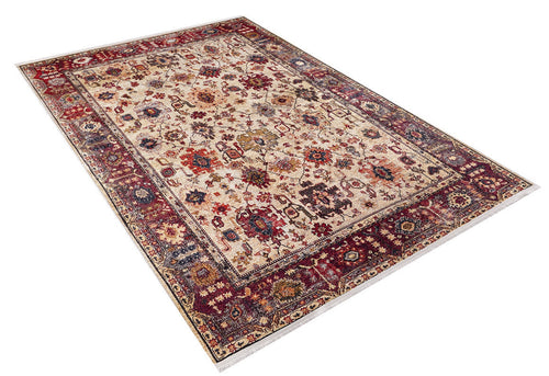 Digital Print Area Rug - Burgundy Classic Non Slip Washable Carpet