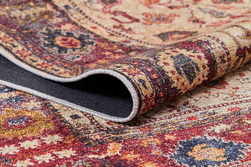 Digital Print Area Rug - Burgundy Classic Non Slip Washable Carpet