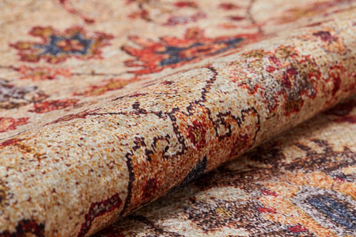 Digital Print Area Rug - Burgundy Classic Non Slip Washable Carpet