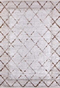 Beige Geometric Area Rug | Stylish Digital Print Carpet, Washable & Allergy Friendly Floor Mat