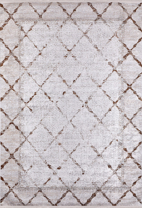 Beige Geometric Area Rug | Stylish Digital Print Carpet, Washable & Allergy Friendly Floor Mat