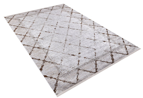 Beige Geometric Area Rug | Stylish Digital Print Carpet, Washable & Allergy Friendly Floor Mat