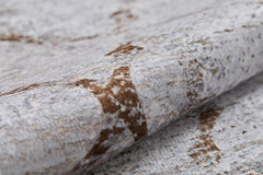 Beige Geometric Area Rug | Stylish Digital Print Carpet, Washable & Allergy Friendly Floor Mat