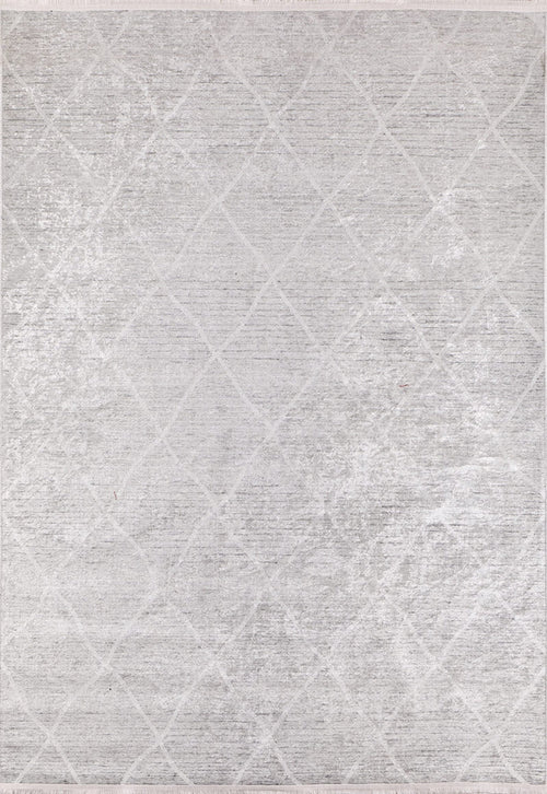 Grey Geometric Area Rug – Digital Print Non Slip Washable Carpet for Living Room