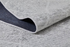 Grey Geometric Area Rug – Digital Print Non Slip Washable Carpet for Living Room