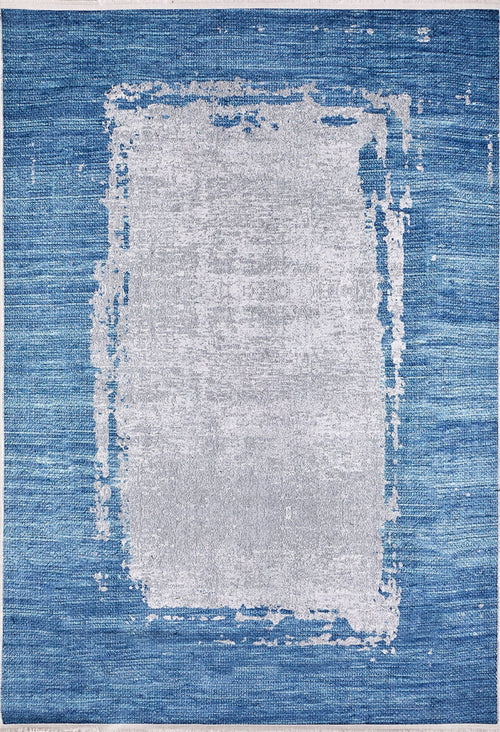 Blue Vintage Area Rug - Digital Print Carpet | Non Slip, Antibacterial & Washable Floor Mat