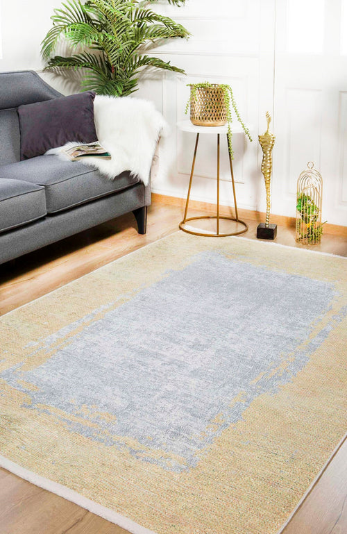 Yellow Modern Area Rug – Digital Print Rug | Antibacterial, Non Slip, Washable Carpet