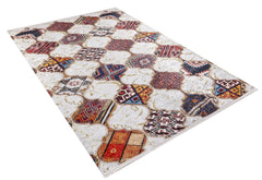 Beige Patchwork Area Rug – Digital Print, Non Slip, Antibacterial Carpet