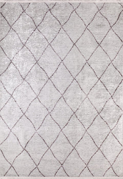 Beige Geometric Area Rug - Digital Print Rug, Non Slip & Washable Floor Carpet