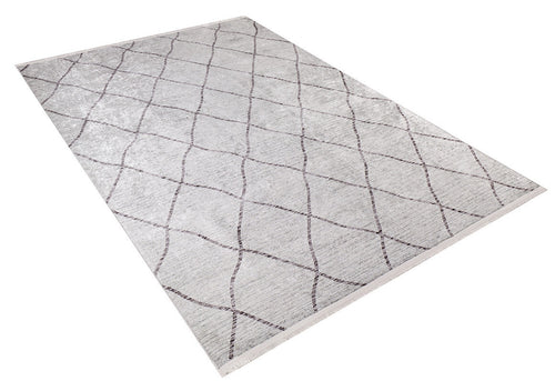 Beige Geometric Area Rug - Digital Print Rug, Non Slip & Washable Floor Carpet