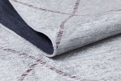 Beige Geometric Area Rug - Digital Print Rug, Non Slip & Washable Floor Carpet