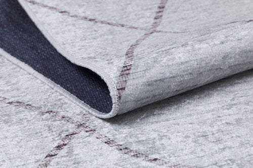 Beige Geometric Area Rug - Digital Print Rug, Non Slip & Washable Floor Carpet