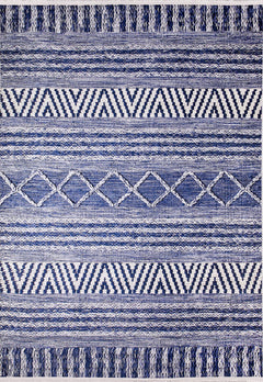 Blue Geometric Area Rug - Digital Print, Non Slip, Hypoallergenic Carpet