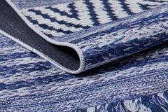 Blue Geometric Area Rug - Digital Print, Non Slip, Hypoallergenic Carpet