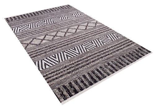Geometric Area Rug – Brown Digital Print Rug | Non Slip, Antibacterial Carpet