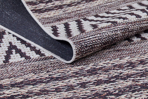 Geometric Area Rug – Brown Digital Print Rug | Non Slip, Antibacterial Carpet