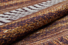 Brown Striped Area Rug - Digital Print Rug | Non Slip, Antibacterial Carpet