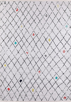 Grey Geometric Area Rug – Non Slip Digital Print Carpet for Living Room