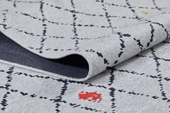 Grey Geometric Area Rug – Non Slip Digital Print Carpet for Living Room