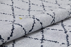 Grey Geometric Area Rug – Non Slip Digital Print Carpet for Living Room