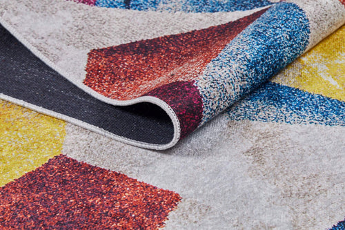 Kirisi Beige Geometric Digital Print Area Rug