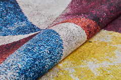 Kirisi Beige Geometric Digital Print Area Rug