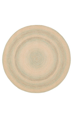 Round Jute Rug - Beige Striped Pattern Knitted Carpet With Soft Texture