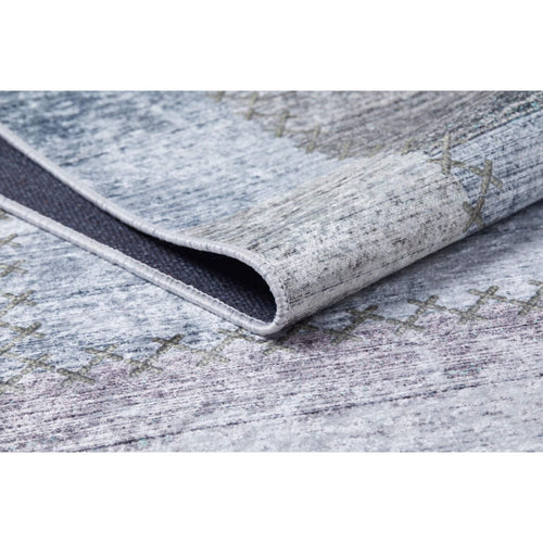 Grey Patchwork Rug | Antibacterial Non Slip Area Rug - Digital Print Carpet