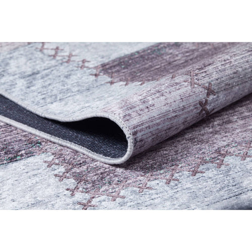 Purple Patchwork Rug – Non Slip Antibacterial Area Rug with Digital Print Carpet